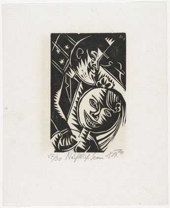 Otto Dix. Man and Woman (Nocturnal Scene) [Mann und Weib (N&auml;chtliche Szene)] from the portfolio Nine Woodcuts (Neun Holzschnitte). (1919, dated 1920, published 1922)