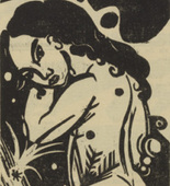 Heinrich Campendonk. Girl with Frogs (M&auml;dchen mit Fr&ouml;schen) (plate, p. 7) from the periodical Der Sturm. Wochenschrift f&uuml;r Kultur und K&uuml;nste, vol. 8, no. 1 (April 1917). 1917