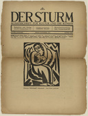 Georg Schrimpf. Girl with Cat (M&auml;dchen mit Katze) (in-text plate, title page) from the periodical Der Sturm. Wochenschrift f&uuml;r Kultur und K&uuml;nste, vol. 8, no. 8 (Nov 1917). 1917