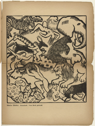 Maria Uhden. Animals and People (Tiere und Menschen) (plate, p. 117) from the periodical Der Sturm. Wochenschrift f&uuml;r Kultur und K&uuml;nste, vol. 8, no. 8 (Nov 1917). 1917