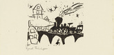 Lyonel Feininger. Locomotive on the Bridge (Zug auf der Br&uuml;cke) from Ten Woodcuts by Lyonel Feininger. (1918, published 1941)