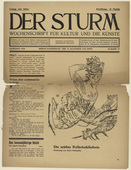 Oskar Kokoschka. The Beautiful Roller-Skater (Die sch&ouml;ne Rollschuhl&auml;uferin) (in-text plate, title page) from the periodical Der Sturm. Wochenschrift f&uuml;r Kultur und K&uuml;nste, vol. 1, no. 37 (November 10, 1910). 1910
