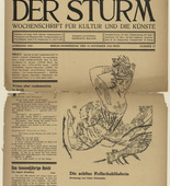 Oskar Kokoschka. The Beautiful Roller-Skater (Die sch&ouml;ne Rollschuhl&auml;uferin) (in-text plate, title page) from the periodical Der Sturm. Wochenschrift f&uuml;r Kultur und K&uuml;nste, vol. 1, no. 37 (November 10, 1910). 1910