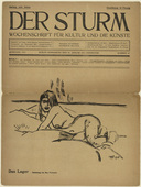 Max Pechstein. The Bed (Das Lager) (in-text plate, title page) from the periodical Der Sturm. Wochenschrift f&uuml;r Kultur und K&uuml;nste, vol. 1, no. 47 (Jan 21, 1911). 1911