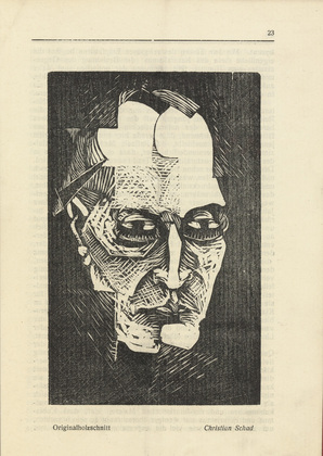 Christian Schad. Portrait (Portr&auml;t) (plate, p. 23) from the periodical Sirius, no. 2 (Nov 1915). 1915