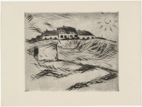 Walter Gramatt&eacute;. Barracks (Kaserne) (plate, loose leaf) from the periodical Das Kunstblatt, vol. 1, no. 9 (Sep 1917). 1917 (executed 1916)
