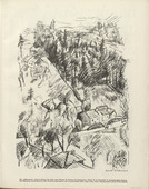 Rudolf Grossmann. Hilly Landscape (H&uuml;gellandschaft) (plate, folio 27) from the periodical Der Bildermann, vol. 1, no. 13 (Oct 1916). 1916