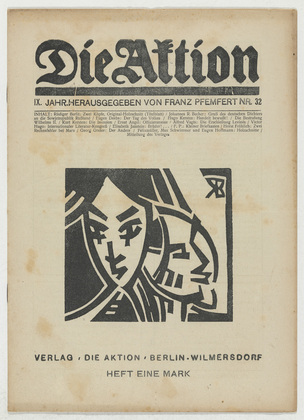 R&uuml;diger Berlit, Conrad Felixm&uuml;ller, Max Schwimmer, Eugen Hoffmann. Die Aktion, vol. 9, no. 32. August 9, 1919