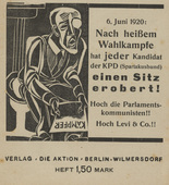 Conrad Felixm&uuml;ller. Die Aktion, vol. 10, no. 23/24. June 12, 1920