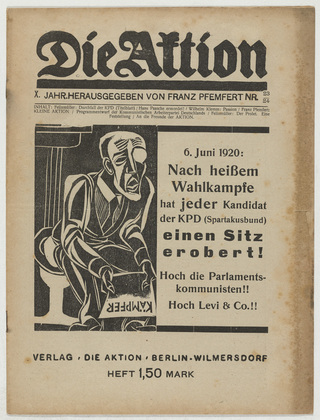 Conrad Felixm&uuml;ller. Die Aktion, vol. 10, no. 23/24. June 12, 1920