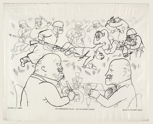 George Grosz. Blood is the Best Sauce (Die Kommunisten fallen - und die Devisen steigen) from the portfolio God with Us (Gott mit uns). (1919, published 1920)