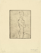 Wilhelm Lehmbruck. Young Man, Half Nude, Turning (J&uuml;nglings-Halbakt, sich umwendend). (1911, printed 1920)