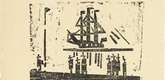 Lyonel Feininger. Three-Master and Eight Men in a Harbor (Dreimaster und acht M&auml;nner im Hafen). (c. 1937)