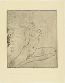 Wilhelm Lehmbruck. Seated Girl with Bent Head (Sitzendes M&auml;dchen, Kopf geneigt). (1912)