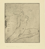 Wilhelm Lehmbruck. Seated Girl with Bent Head (Sitzendes M&auml;dchen, Kopf geneigt). (1912)