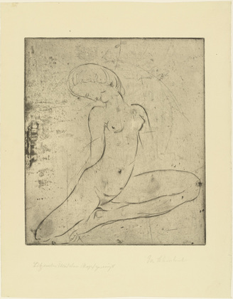 Wilhelm Lehmbruck. Seated Girl with Bent Head (Sitzendes M&auml;dchen, Kopf geneigt). (1912)