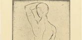 Wilhelm Lehmbruck. Female Nude from the Back, Looking Out (Weiblicher R&uuml;ckenakt, ausschauend). (1911)