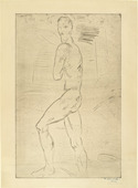 Wilhelm Lehmbruck. Striding Man (Large) (Schreitender Mann, gro&szlig;). (1914, printed 1920)