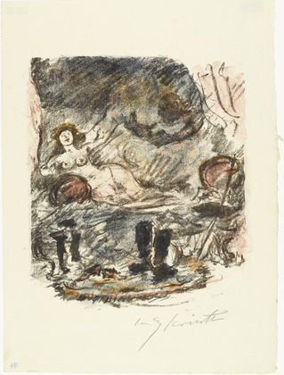 Lovis Corinth. Reunion with Aline, Now a Countess (Wiedervereinigung mit der zur Gr&auml;fin emporgestiegenen Aline) from The Queen of Golconda (Die K&ouml;nigin von Golkonde). (1920/21)