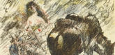 Lovis Corinth. Aline Gives the Thirsty Hunter a Drink (Aline gibt dem durstigen J&auml;ger zu trinken) from The Queen of Golconda (Die K&ouml;nigin von Golkonde). (1920/21)