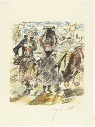 Lovis Corinth. The Young Hunter Greets Aline (Der junge J&auml;ger begr&uuml;sst Aline) from The Queen of Golconda (Die K&ouml;nigin von Golkonde). (1920/21)