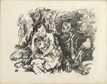 Oskar Kokoschka. The Holy Family. Rest on the Flight to Egypt (Die Heilige Familie. Rast auf der Flucht nach &Auml;gypten) (plate, folio 37 verso) from the periodical Der Bildermann, vol. 1, no. 18 (Dec 1916). 1916
