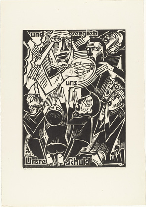 Max Pechstein. And forgive / us / our debts (und vergieb / uns / Unsre Schuld) from The Lord's Prayer (Das Vater Unser). 1921