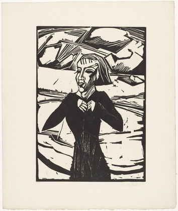 Erich Heckel. Girl by the Sea (M&auml;dchen am Meer) from the portfolio Eleven Woodcuts, 1912-1919 (Elf Holzschnitte, 1912-1919). 1918 (published 1921)