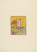 Ernst Ludwig Kirchner. Still Life (Stilleben) from the portfolio Br&uuml;cke 1908. 1907, published 1908