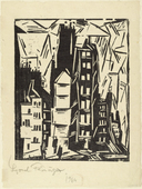Lyonel Feininger. Houses in Old Paris (Pariser H&auml;user). 1919