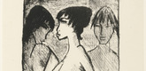 Otto Mueller. Half Nude Girl in Profile (in Front of a Picture) (M&auml;dchen-Halbakt im Profil [vor einem Bild]). (1922)