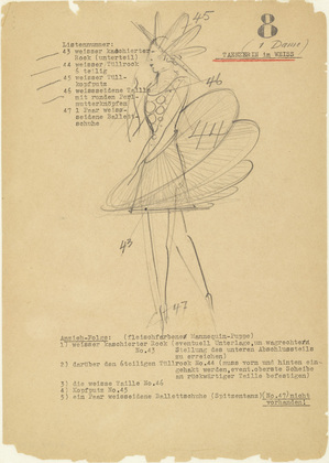 Oskar Schlemmer. Dancer in White (T&auml;nzerin in Weiss) from Notes and Sketches for the Triadic Ballet (Das triadische Ballett). (c. 1938)