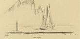 Lyonel Feininger. Motor-Sailer (Motor-Segler). 1930