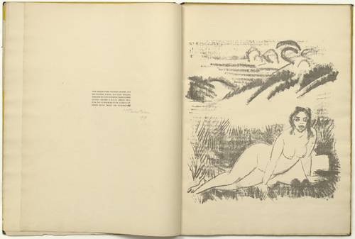 Max Pechstein. Untitled (plate, page facing colophon) from Die Saml&auml;ndische Ode (The Samland Ode). 1918 (executed 1917)