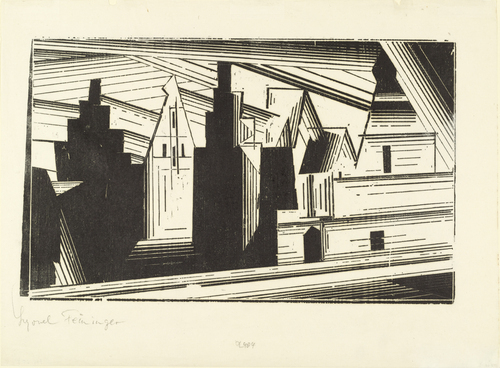 Lyonel Feininger. Old Gables in L&uuml;neburg (Die Giebel in L&uuml;neburg). 1924