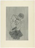 Egon Schiele. Sorrow (K&uuml;mmernis) from The Graphic Work of Egon Schiele (Das Graphische Werk von Egon Schiele). (1914, published 1922)