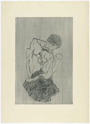 Egon Schiele. Sorrow (K&uuml;mmernis) from The Graphic Work of Egon Schiele (Das Graphische Werk von Egon Schiele). (1914, published 1922)