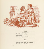 Oskar Kokoschka. Job Before Anima's Door (Hiob vor der T&uuml;re Animas) (in-text plate, page 14) from Hiob (Job). 1917 (executed 1916/17)