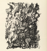 Oskar Kokoschka. Job and the Maidens (Hiob und die Fr&auml;uleins) (plate, page 35) from Hiob (Job). 1917 (executed 1916/17)