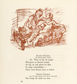 Oskar Kokoschka. The Maiden and the Firebrand (Das Fr&auml;ulein und der Hei&szlig;sporn) (in-text plate, page 38) from Hiob (Job). 1917 (executed 1916/17)