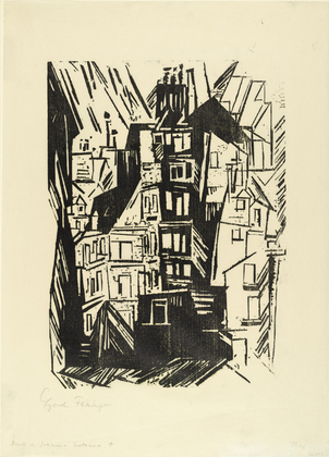 Lyonel Feininger. Paris Houses (Pariser H&auml;user) annual print for the Gesellschaft der Erfurter Museumsfreunde (Society for the Friends of the Erfurt Museum). 1920 (published 1927)