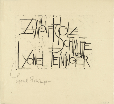 Lyonel Feininger. Title page (Titelblatt) from the portfolio Twelve Woodcuts by Lyonel Feininger (Zw&ouml;lf Holzschnitte von Lyonel Feininger). (1920)