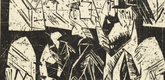 Lyonel Feininger. Promenaders (Spazierg&auml;nger) from the portfolio New European Graphics, 1st Portfolio: Masters of the State Bauhaus, Weimar , 1921 (Neue europ&auml;ische Graphik, 1. Mappe: Meister des Staatlichen Bauhauses in Weimar , 1921). (1918), published 1921