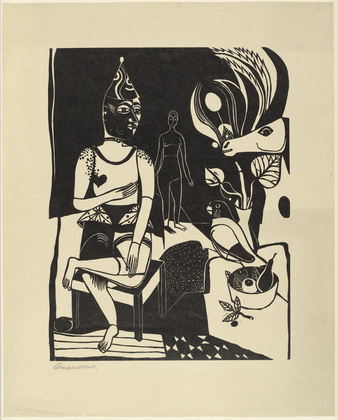 Heinrich Campendonk. Seated Harlequin (Sitzender Harlekin). (1922)