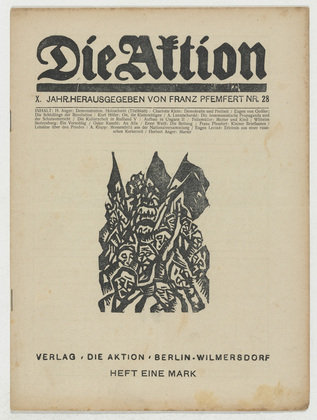 Herbert Anger, Conrad Felixm&uuml;ller, A. Krapp. Die Aktion, vol. 9, no. 28. July 12, 1919
