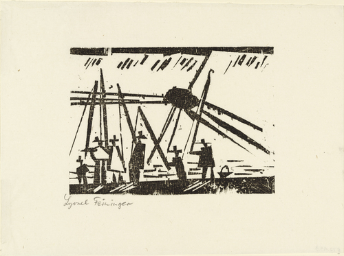 Lyonel Feininger. Anglers (Angler) from Ten Woodcuts by Lyonel Feininger. (1919, published 1941)