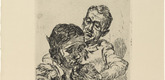 Ludwig Meidner. Man and Girl: Dr. Hans Huth and Tanja (Herr und M&auml;dchen: Dr. Hans Huth und Tanja) from the series "Heads." 17 Etchings ("K&ouml;pfe." 17 Radierungen). (1921, published 1922)