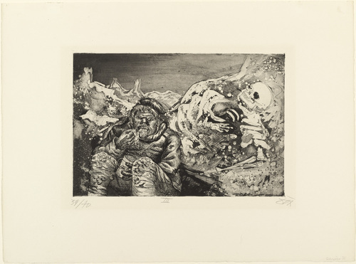 Otto Dix. Mealtime in the Trench (Loretto Heights) [Mahlzeit in der Sappe (Lorettoh&ouml;he)]  from The War (Der Krieg). (1924)