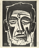 Max Pechstein. Head of a Sailor (Fisherman's Head) (Kopf eines Seemannes [Fischerkopf]) from the portfolio Dedicated to Arno Holz on his 60th Birthday by German Artists (Arno Holz zum sechzigsten Geburtstage, gewidmet von deutschen K&uuml;nstlern). 1922