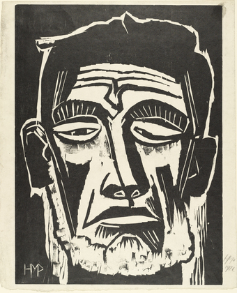 Max Pechstein. Head of a Sailor (Fisherman's Head) (Kopf eines Seemannes [Fischerkopf]) from the portfolio Dedicated to Arno Holz on his 60th Birthday by German Artists (Arno Holz zum sechzigsten Geburtstage, gewidmet von deutschen K&uuml;nstlern). 1922